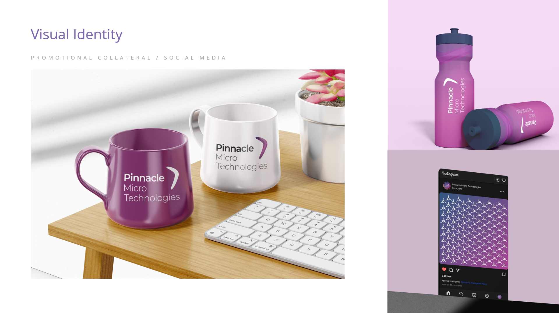 PMT brand identity design by Madafu — promotional collateral including social media mockups for UAE startup